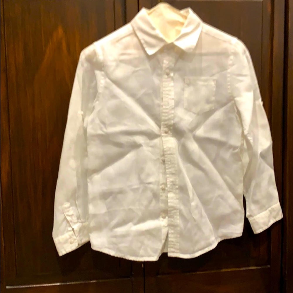 Kids white button down shirt